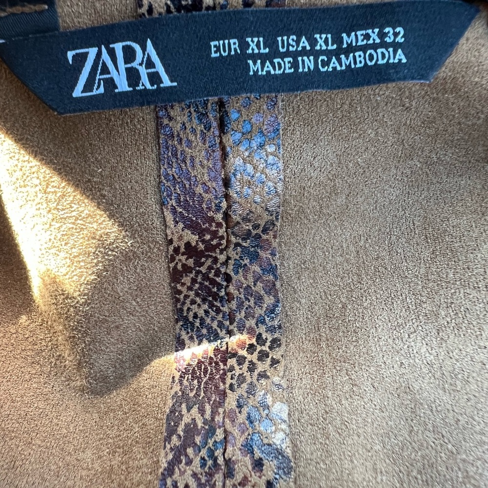 Zara Snakeskin Python Jacket Cardigan Blazer Faux… - image 8